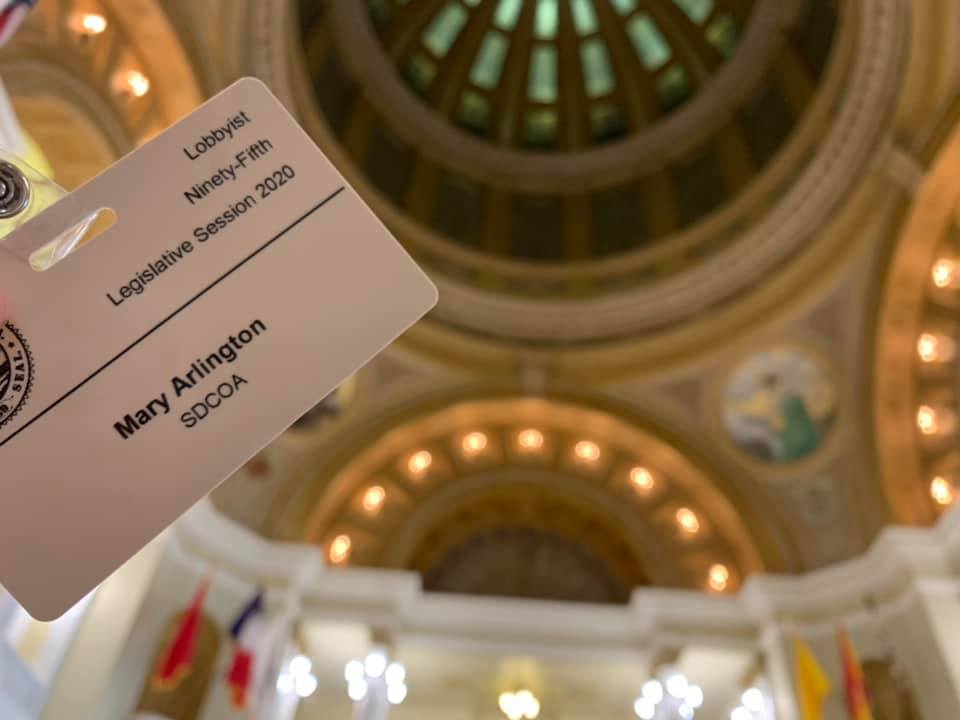 Lobbyist badge for SDCOA, in the Capitol's rotunda
